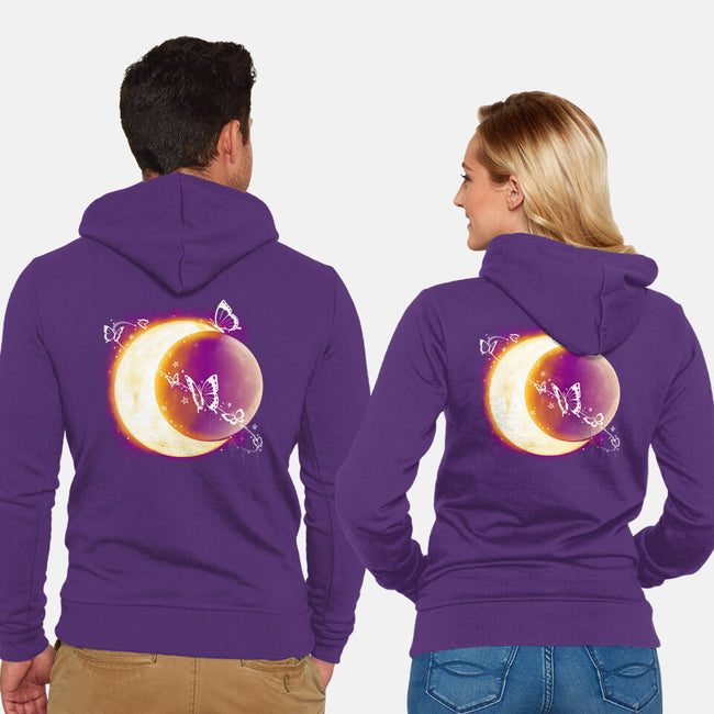 Space Moon-unisex zip-up sweatshirt-Vallina84