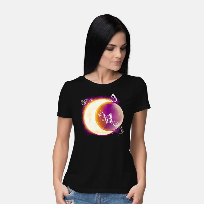 Space Moon-womens basic tee-Vallina84