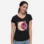 Space Moon-womens v-neck tee-Vallina84