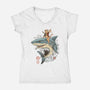 Catana Shark-womens v-neck tee-vp021
