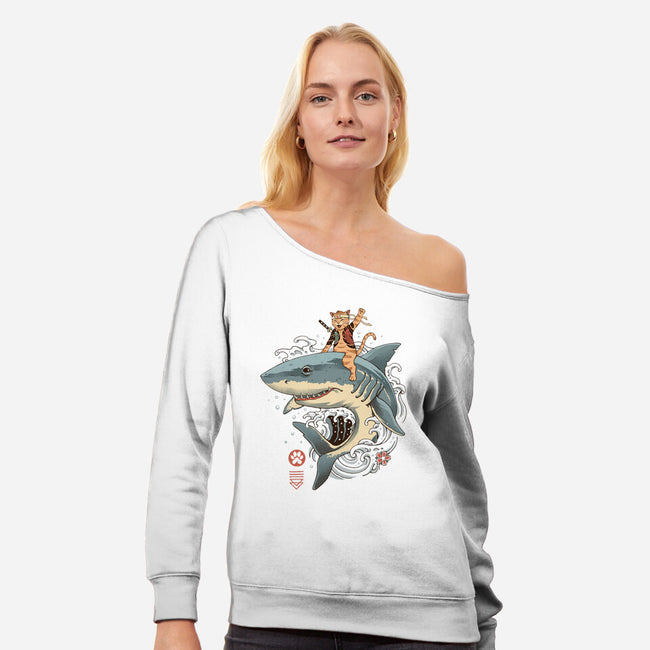 Catana Shark-womens off shoulder sweatshirt-vp021