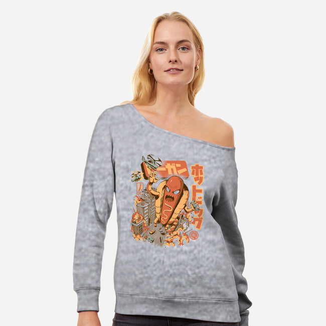 Great Hot Dog-womens off shoulder sweatshirt-ilustrata