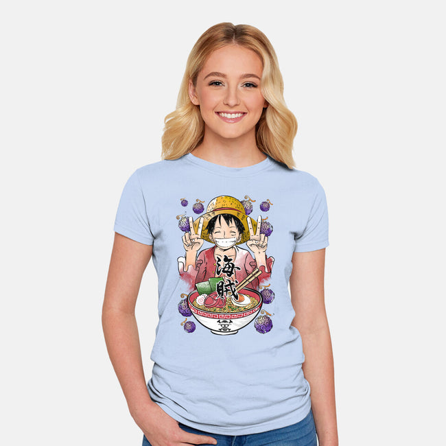 Pirate King Ramen-womens fitted tee-DrMonekers