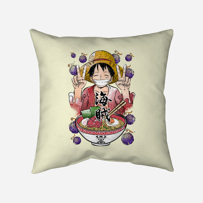 Pirate King Ramen-none removable cover w insert throw pillow-DrMonekers