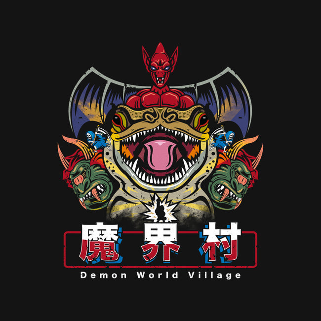 Demon World Village-none polyester shower curtain-Logozaste