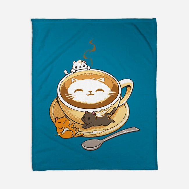 Latte Cat-none fleece blanket-tobefonseca