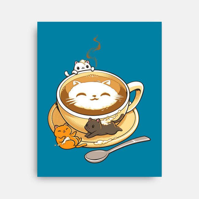 Latte Cat-none stretched canvas-tobefonseca