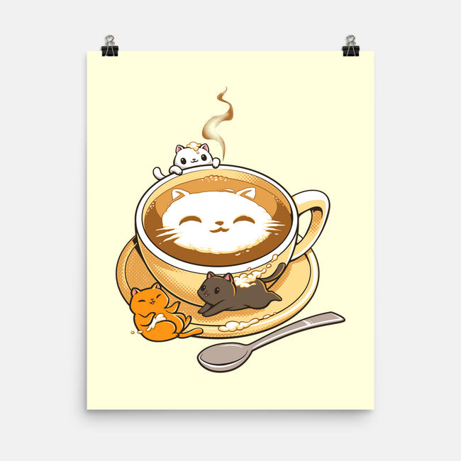 Latte Cat-none matte poster-tobefonseca