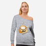 Latte Cat-womens off shoulder sweatshirt-tobefonseca