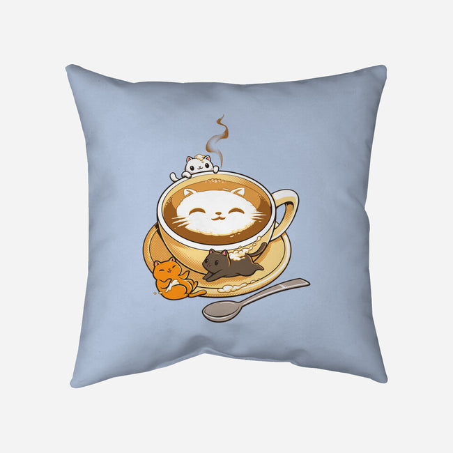 Latte Cat-none removable cover throw pillow-tobefonseca