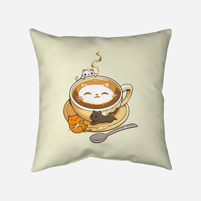 Latte Cat-none removable cover throw pillow-tobefonseca