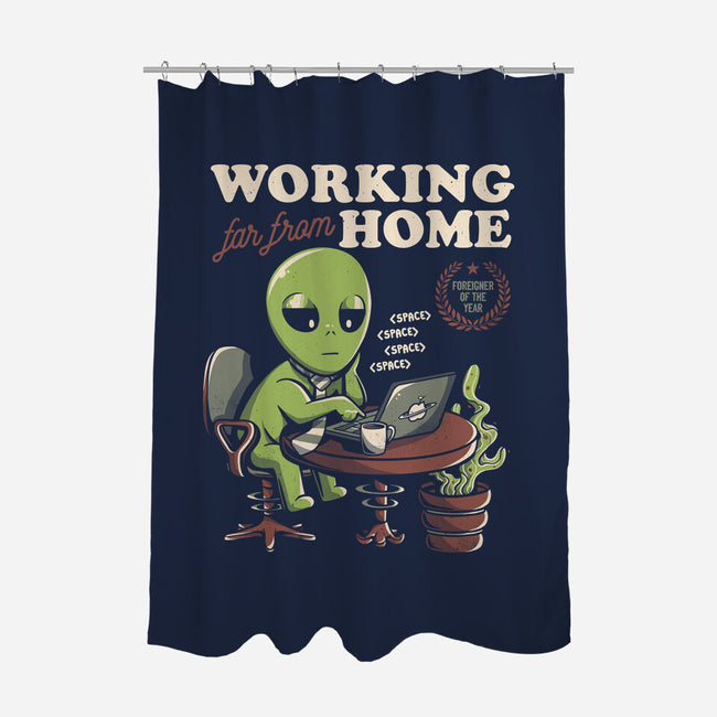Working Far From Home-none polyester shower curtain-eduely