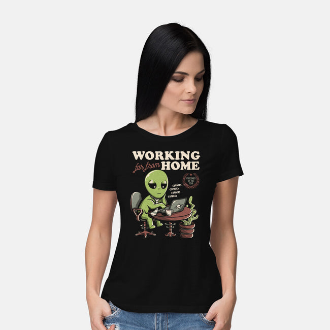 Working Far From Home-womens basic tee-eduely