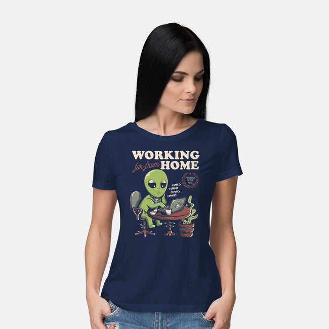 Working Far From Home-womens basic tee-eduely