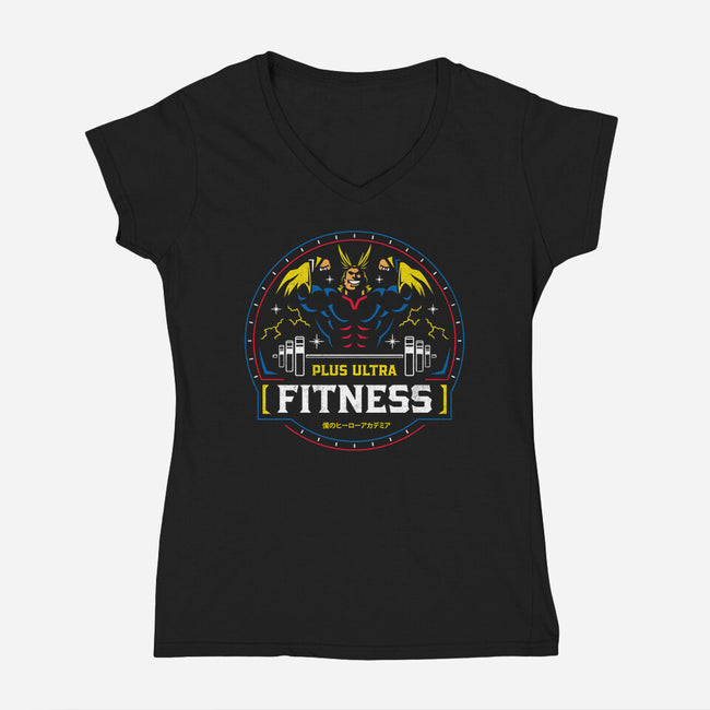 The Pro Hero Fitness-womens v-neck tee-Logozaste
