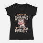 Glitter, Water and Anxiety-womens v-neck tee-eduely