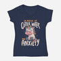 Glitter, Water and Anxiety-womens v-neck tee-eduely