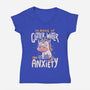 Glitter, Water and Anxiety-womens v-neck tee-eduely