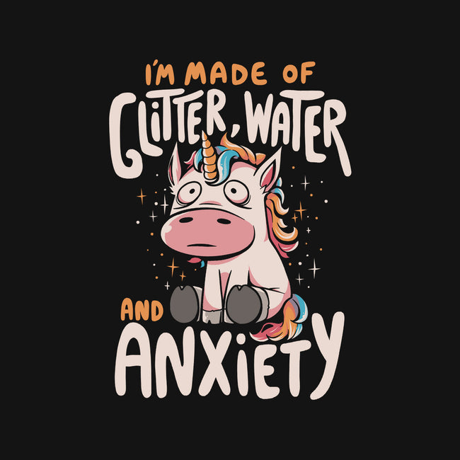 Glitter, Water and Anxiety-womens fitted tee-eduely