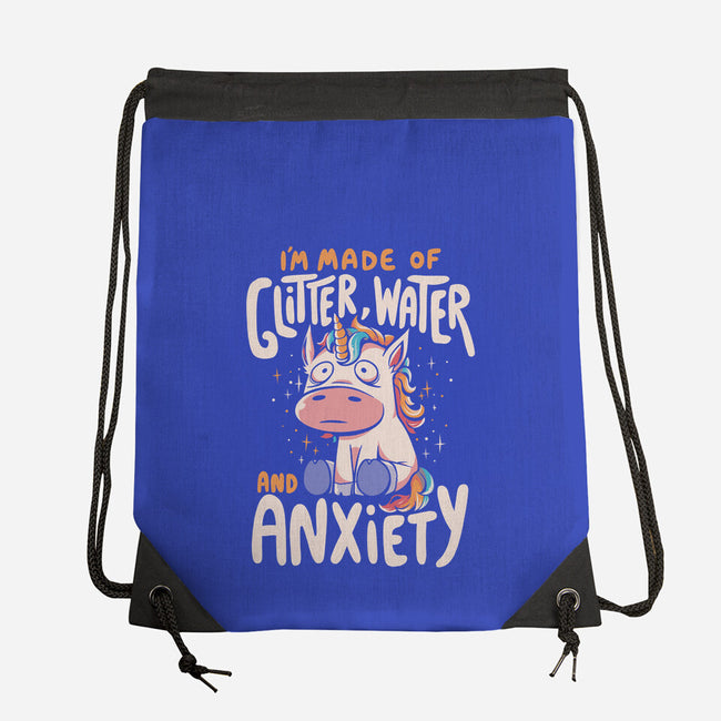 Glitter, Water and Anxiety-none drawstring bag-eduely