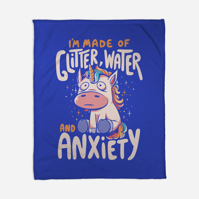 Glitter, Water and Anxiety-none fleece blanket-eduely
