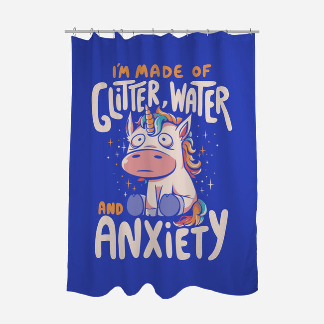 Glitter, Water and Anxiety-none polyester shower curtain-eduely