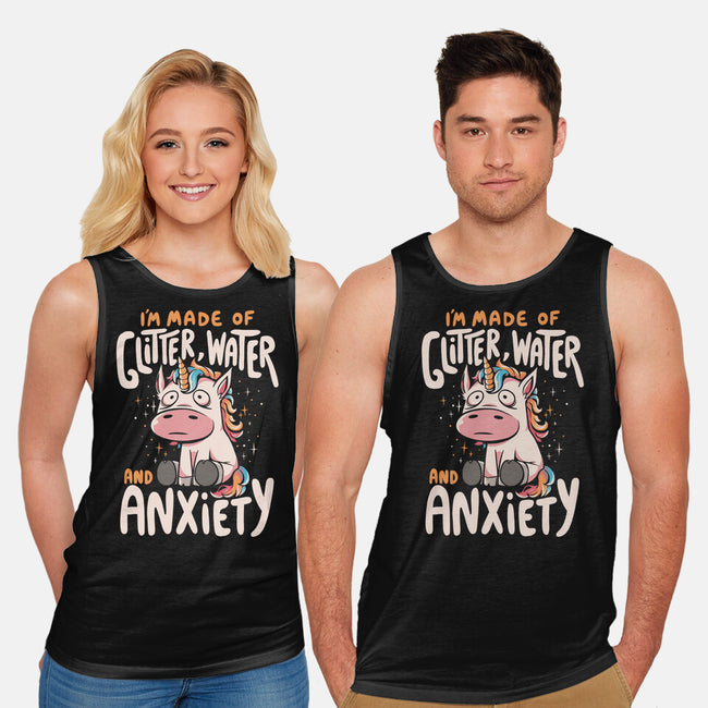 Glitter, Water and Anxiety-unisex basic tank-eduely