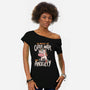 Glitter, Water and Anxiety-womens off shoulder tee-eduely