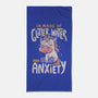Glitter, Water and Anxiety-none beach towel-eduely