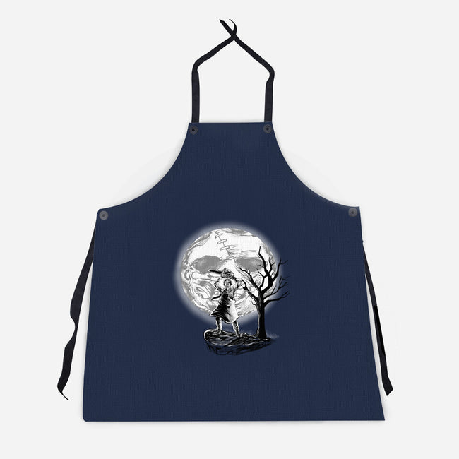 Leather Moon-unisex kitchen apron-zascanauta