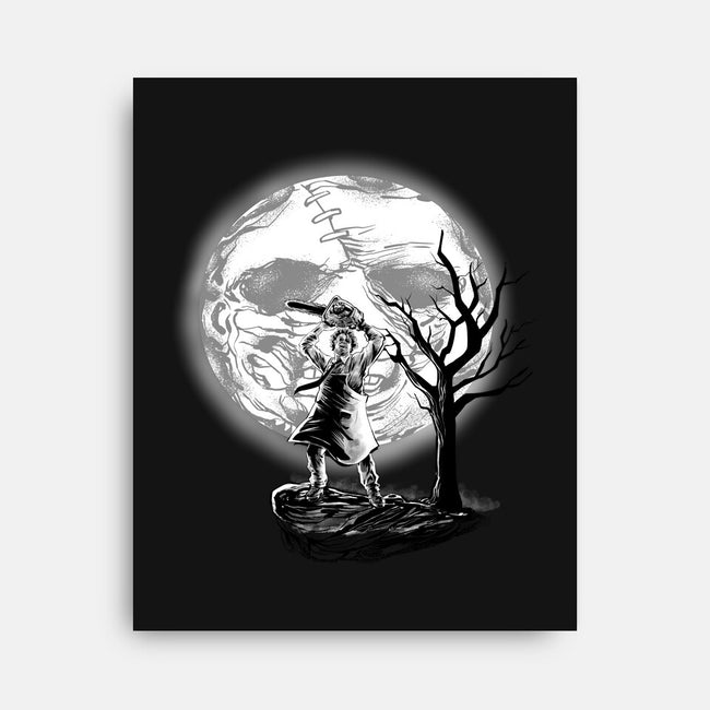 Leather Moon-none stretched canvas-zascanauta