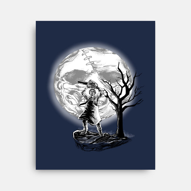 Leather Moon-none stretched canvas-zascanauta