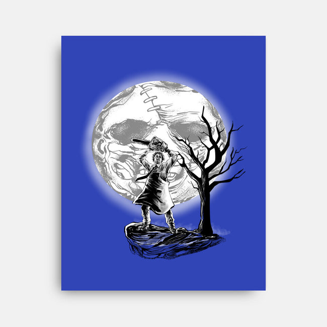 Leather Moon-none stretched canvas-zascanauta