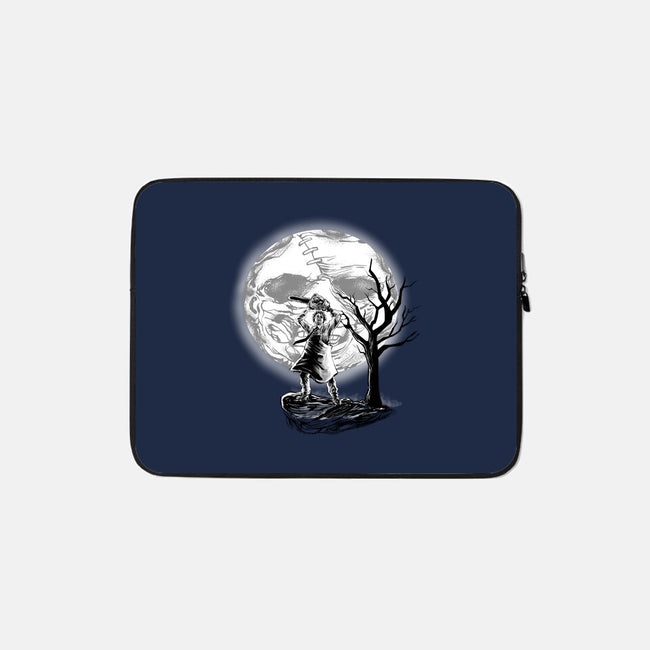 Leather Moon-none zippered laptop sleeve-zascanauta