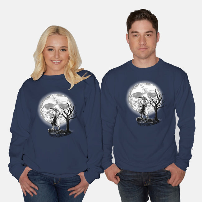 Leather Moon-unisex crew neck sweatshirt-zascanauta