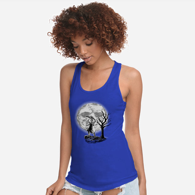 Leather Moon-womens racerback tank-zascanauta