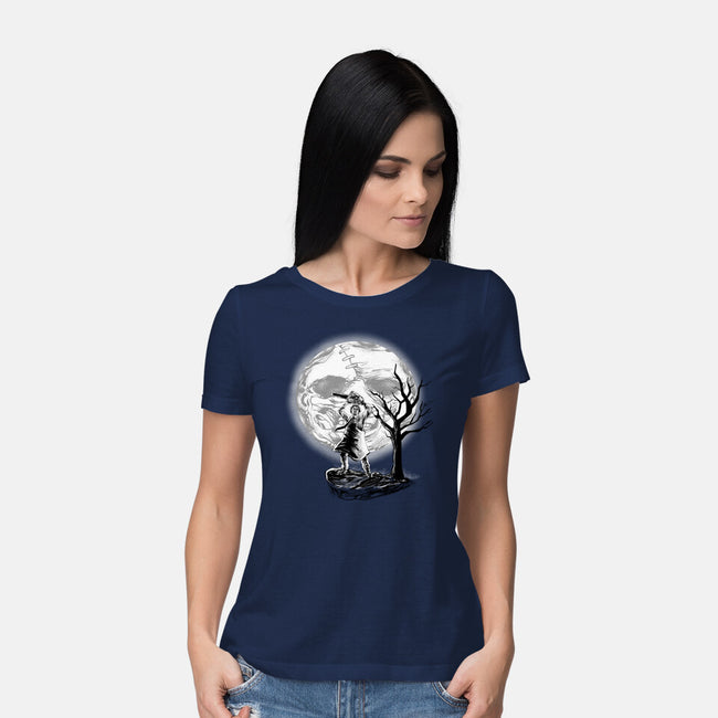 Leather Moon-womens basic tee-zascanauta