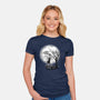 Leather Moon-womens fitted tee-zascanauta