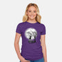 Leather Moon-womens fitted tee-zascanauta