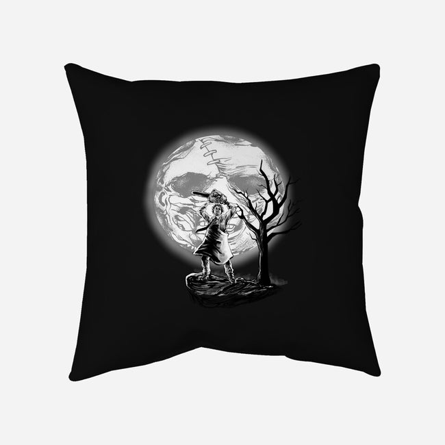 Leather Moon-none removable cover w insert throw pillow-zascanauta
