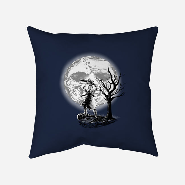 Leather Moon-none removable cover w insert throw pillow-zascanauta