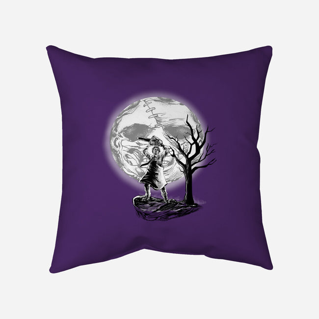 Leather Moon-none removable cover w insert throw pillow-zascanauta