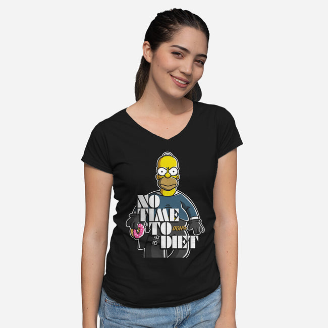 Double 0 D'OH-womens v-neck tee-goodidearyan