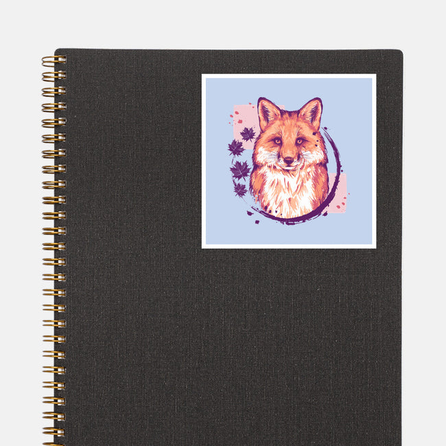 Fox Painting-none glossy sticker-xMorfina