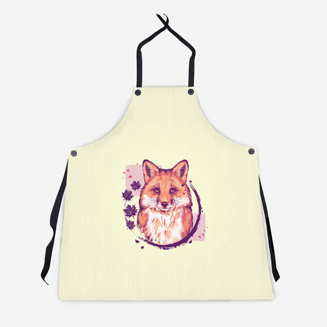 Fox Painting-unisex kitchen apron-xMorfina