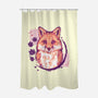 Fox Painting-none polyester shower curtain-xMorfina