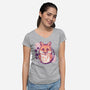 Fox Painting-womens v-neck tee-xMorfina
