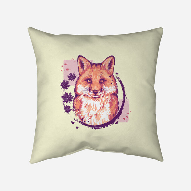 Fox Painting-none removable cover w insert throw pillow-xMorfina