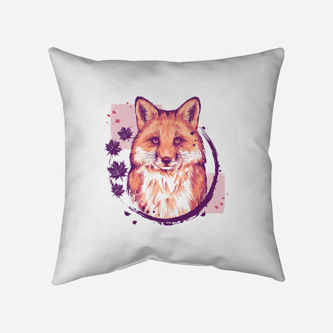 Fox Painting-none removable cover w insert throw pillow-xMorfina