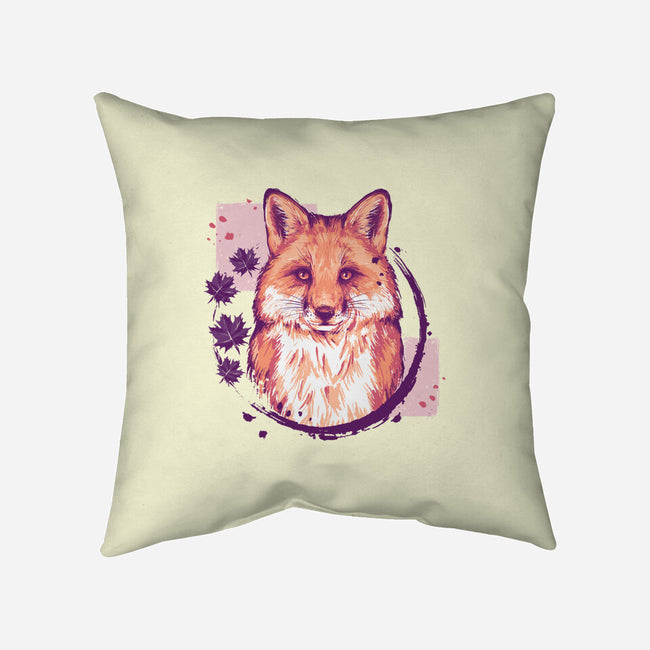 Fox Painting-none removable cover throw pillow-xMorfina